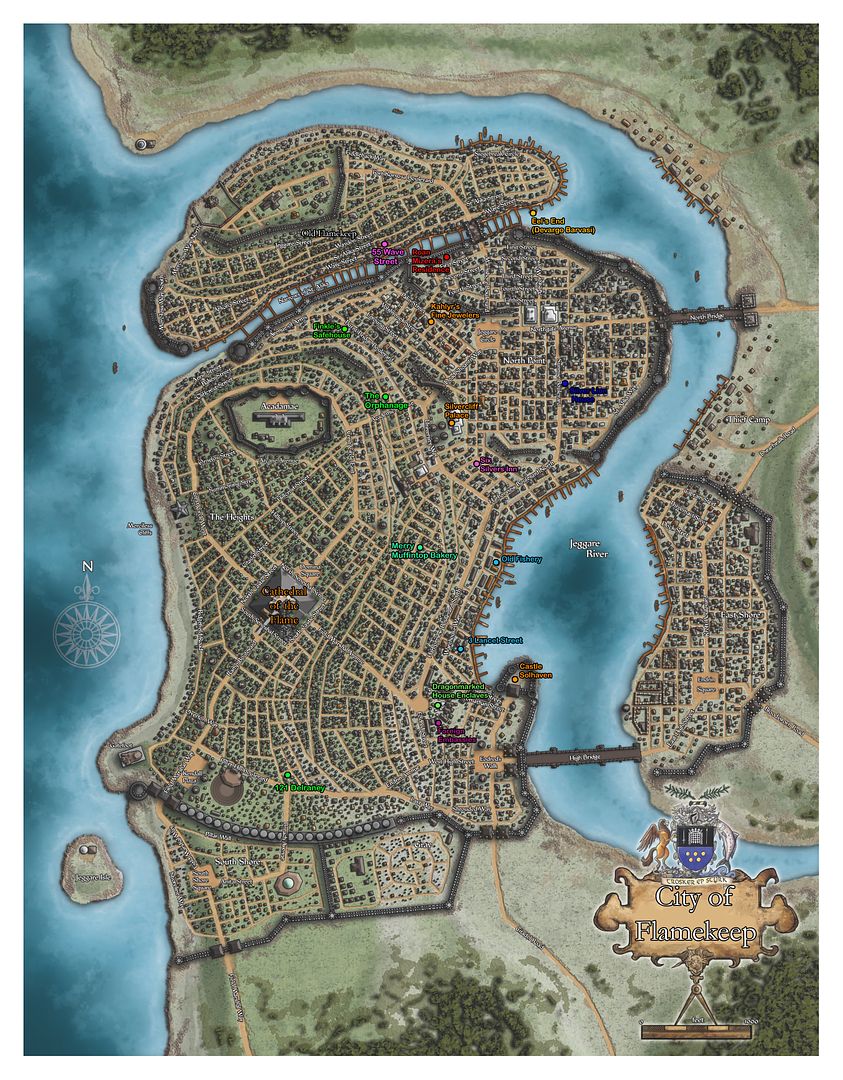Map Of The City Of Flamekeep Updated 527 Myth Weavers
