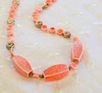 "Coral Princess" - Peach Ceramic Beaded Necklace