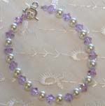 "Paige" - Amethyst Crystal and Pearl Bracelet