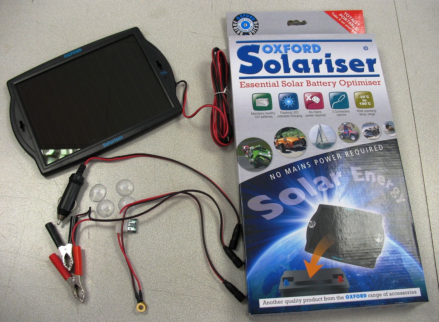 OXFORD SOLARISER SOLAR BATTERY CHARGER MOTORCYCLE CAR eBay