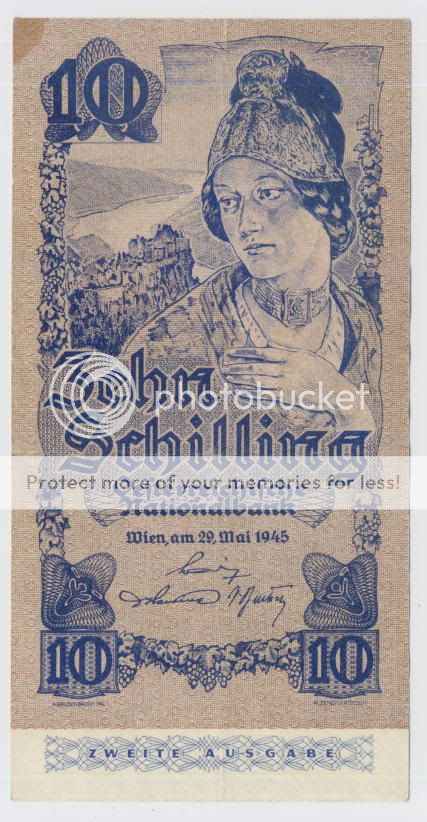 AUSTRIA 10 Schilling 29.5.1945 XF * 2.AUFLAGE * RARE  