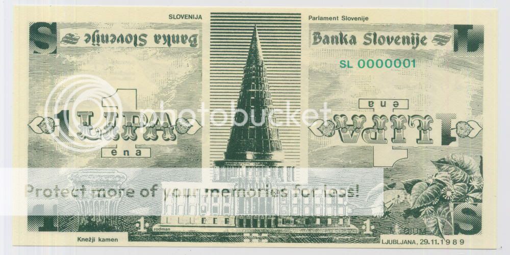 SLOVENIA *1 Lipa 1989 UNC *First Issue (25,000 pcs Issued.Only 10,000 