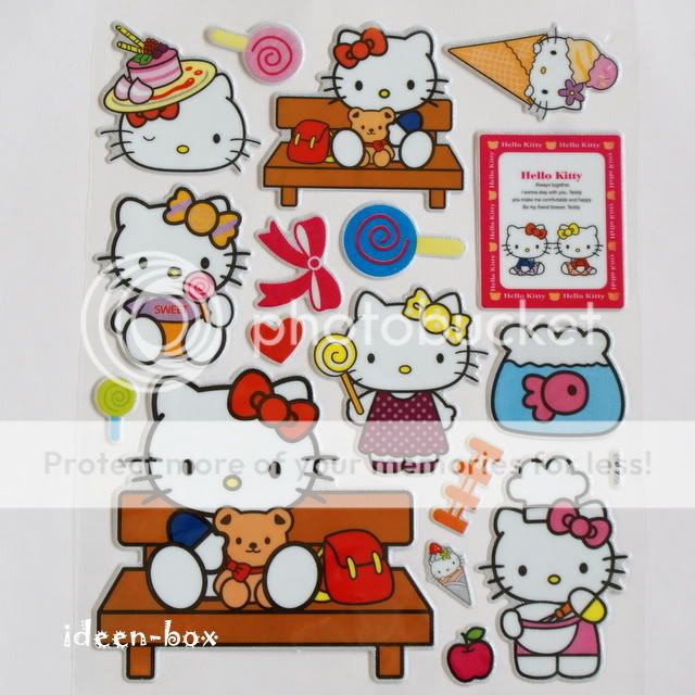 Hello Kitty 3D Sticker Aufkleber Laptop Bogen Glitzer 1