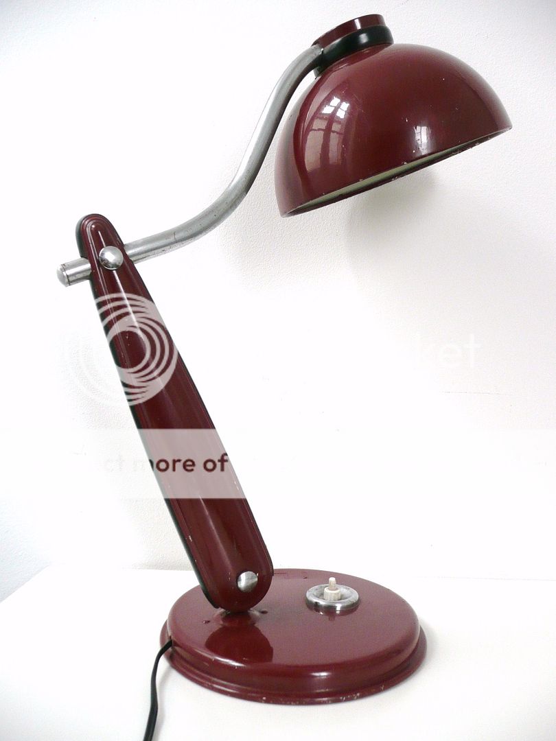   LAMPE A POSER BORDEAUX INDUSTRIELLE ANNEES 60 VINTAGE DESIGN